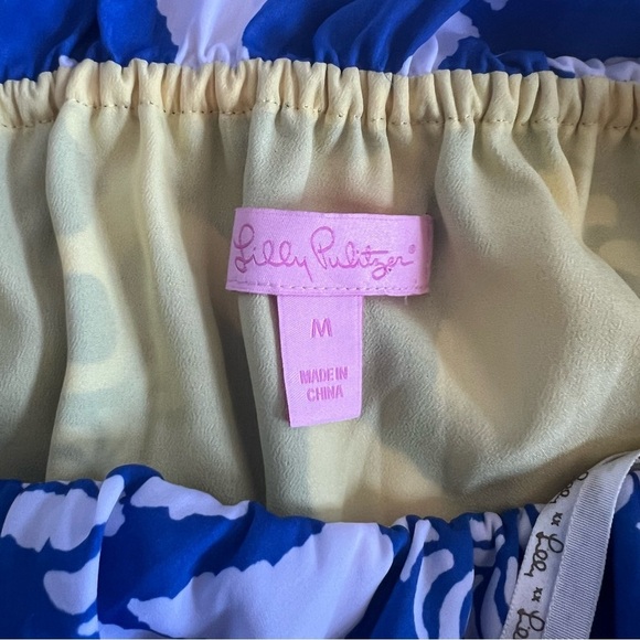 Lilly Pulitzer Dock Hopper Blue and White Off-Shoulder Nautical Maxi Dress Med - Picture 5 of 6